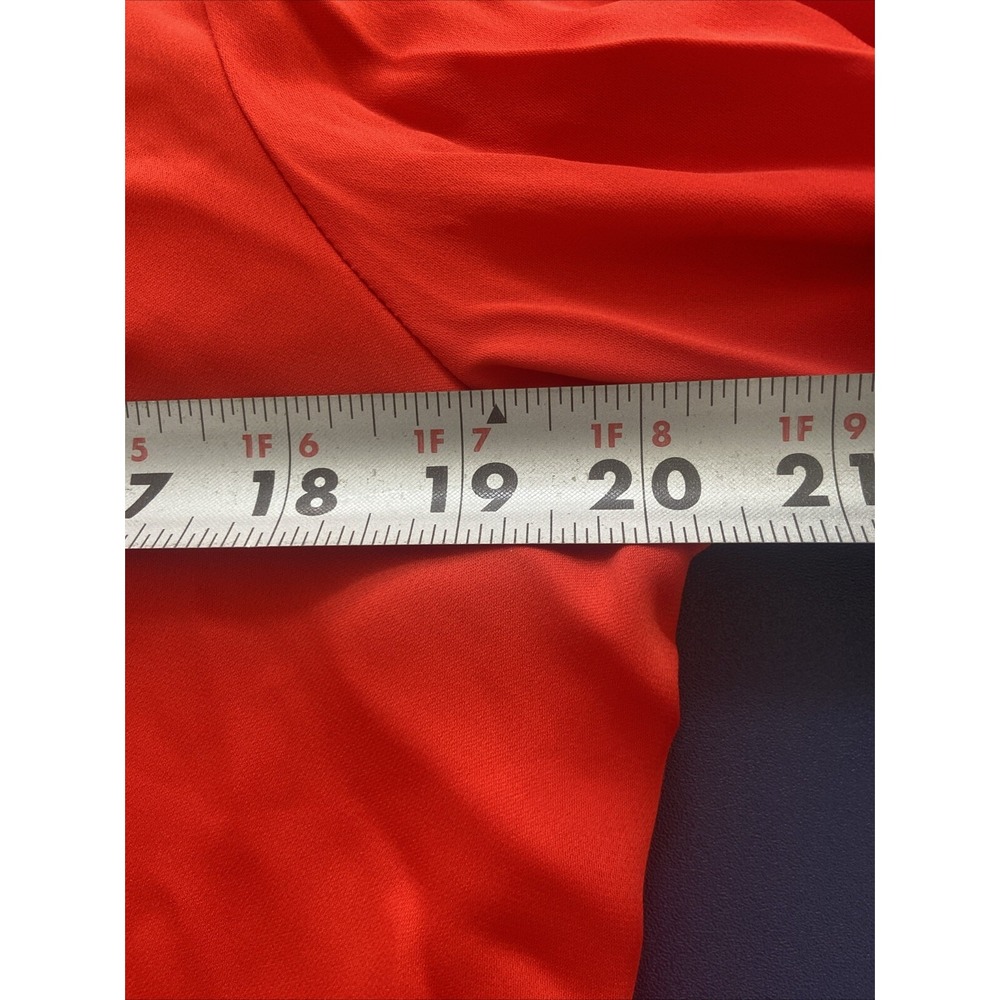 Milly Mini Dress Womens 14 Red Nicole Cady Silk Blend Bell Sleeves - Picture 6 of 11